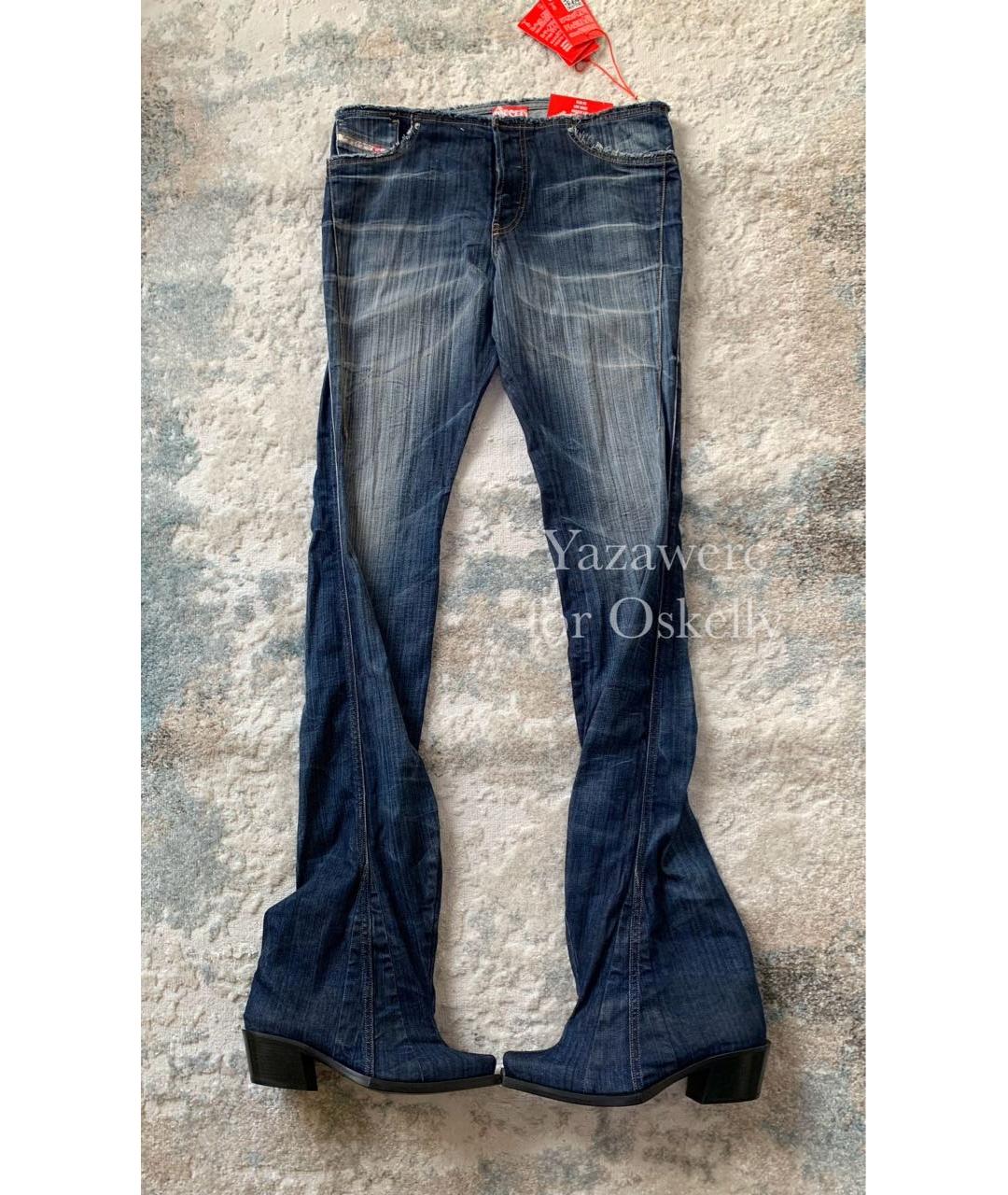 DIESEL Синие хлопко-эластановые прямые джинсы, фото 6