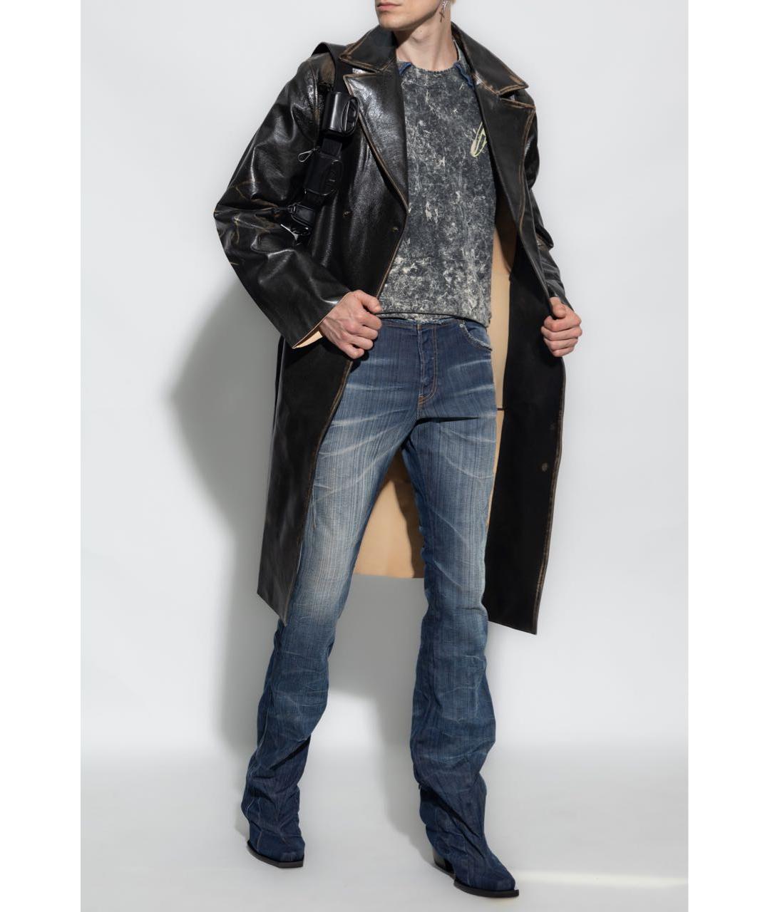 DIESEL Синие хлопко-эластановые прямые джинсы, фото 9