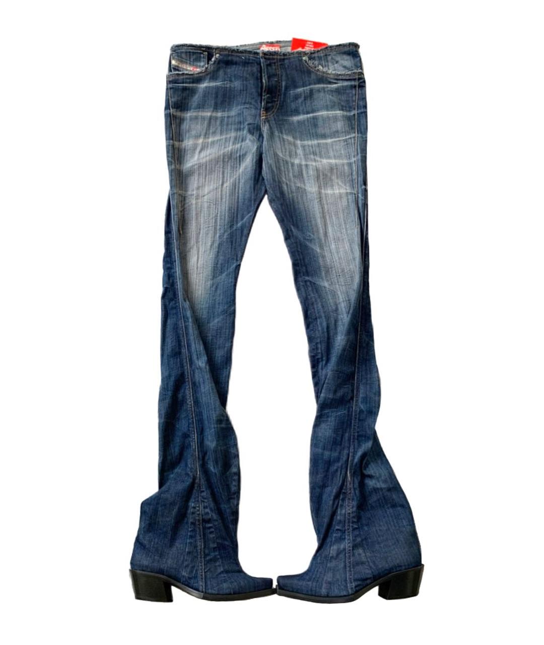 DIESEL Синие хлопко-эластановые прямые джинсы, фото 10