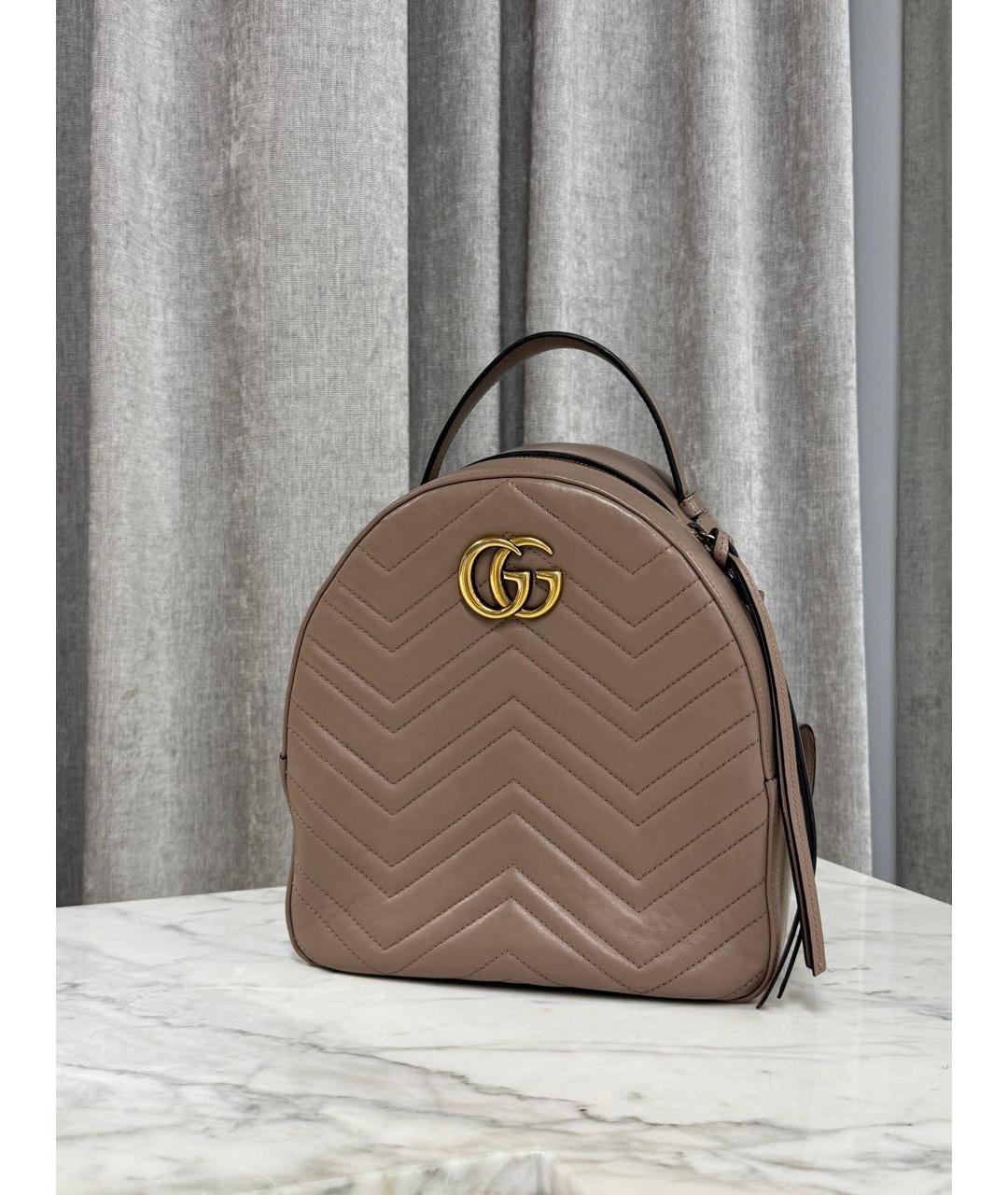 GUCCI Бежевый кожаный рюкзак, фото 3