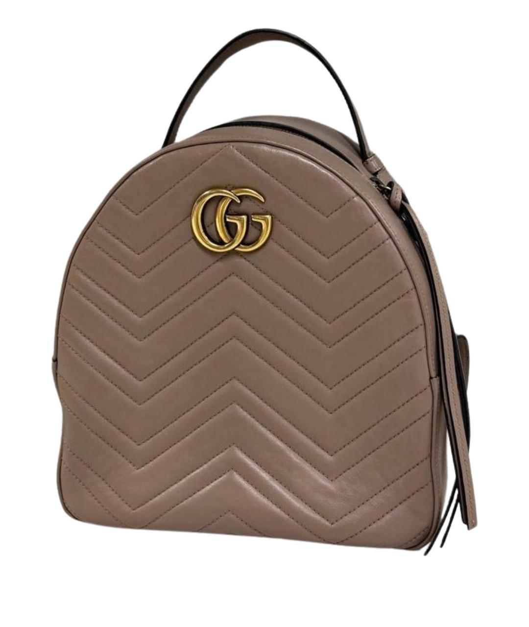 GUCCI Бежевый кожаный рюкзак, фото 1