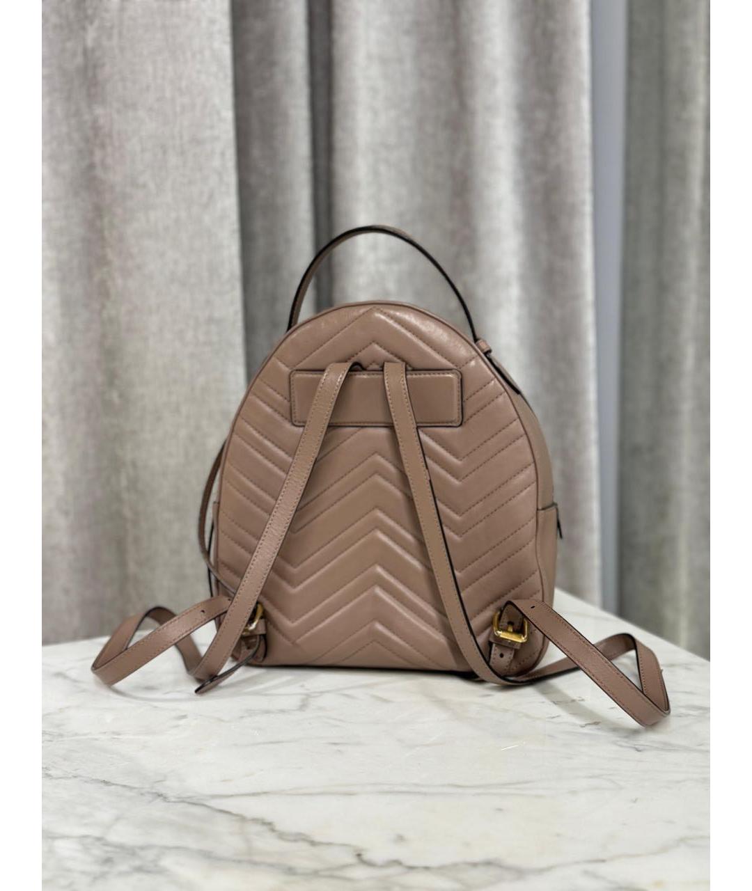 GUCCI Бежевый кожаный рюкзак, фото 2