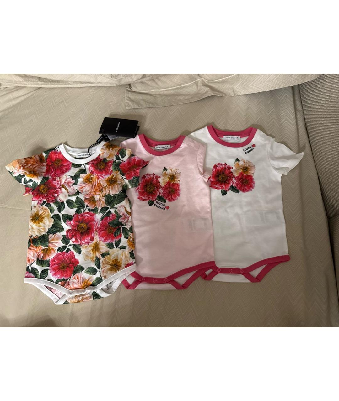 DOLCE&GABBANA Мульти хлопковый боди/ползунок, фото 5