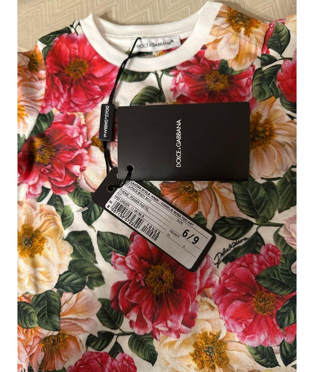 DOLCE&GABBANA Мульти хлопковый боди/ползунок, фото 4