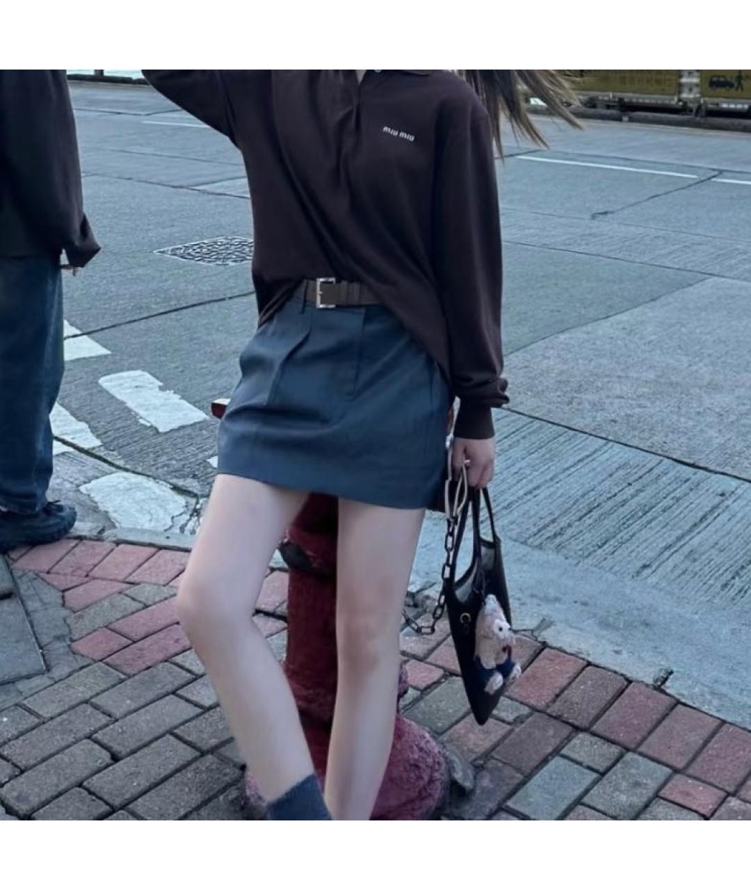 MIU MIU Коричневая хлопковая рубашка, фото 7