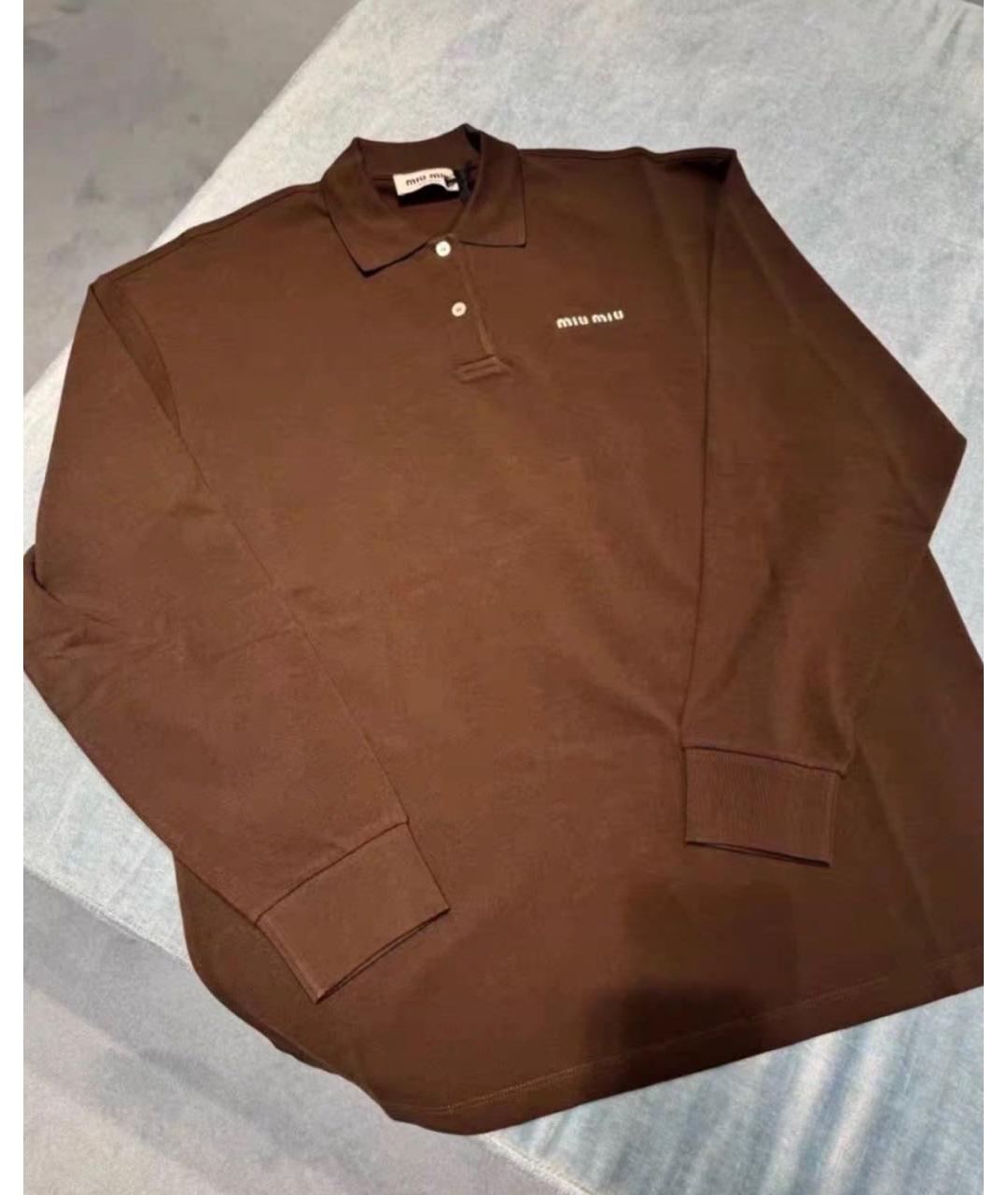 MIU MIU Коричневая хлопковая рубашка, фото 6
