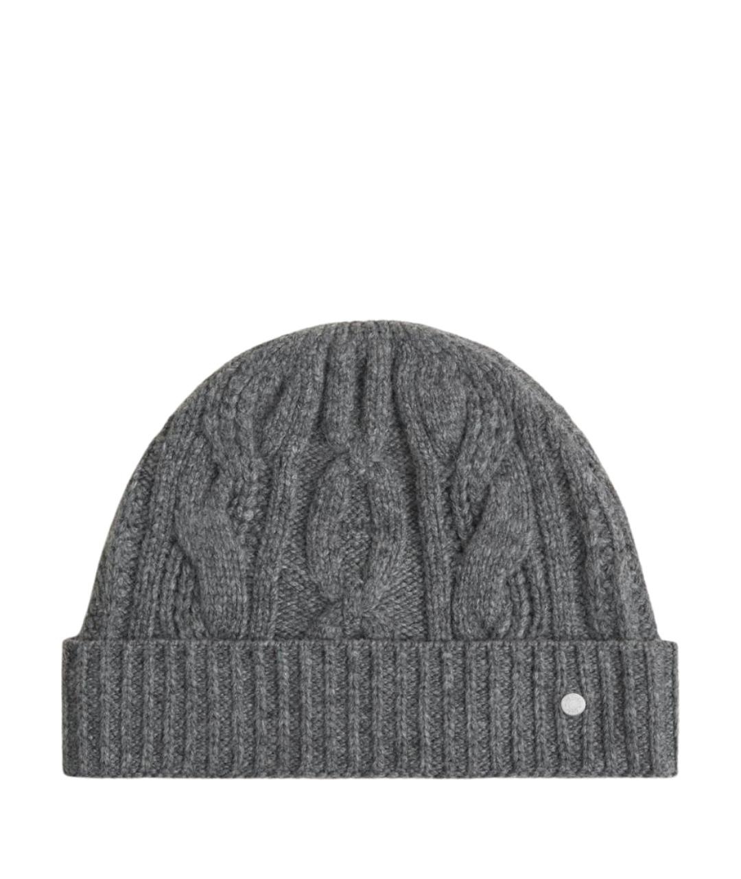 HERMES Серая кашемировая шапка, фото 1