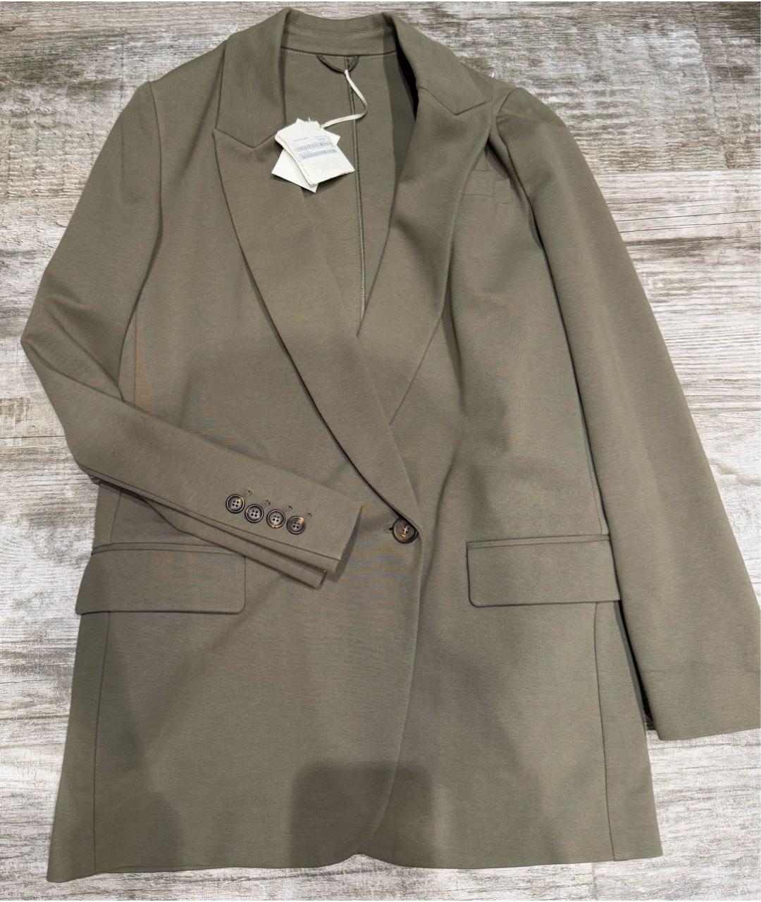 BRUNELLO CUCINELLI Хаки хлопко-эластановый жакет/пиджак, фото 7