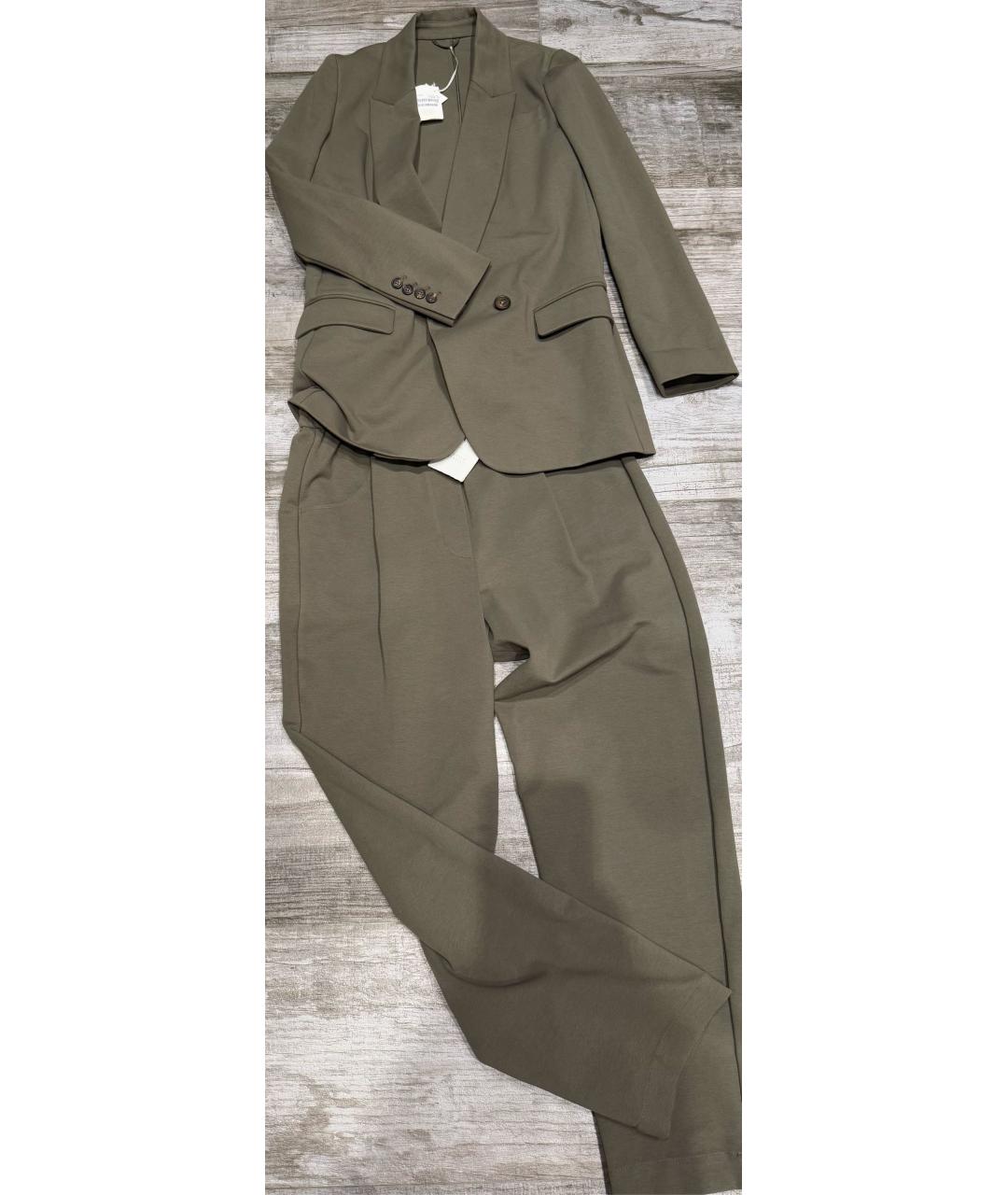 BRUNELLO CUCINELLI Хаки хлопко-эластановый жакет/пиджак, фото 6