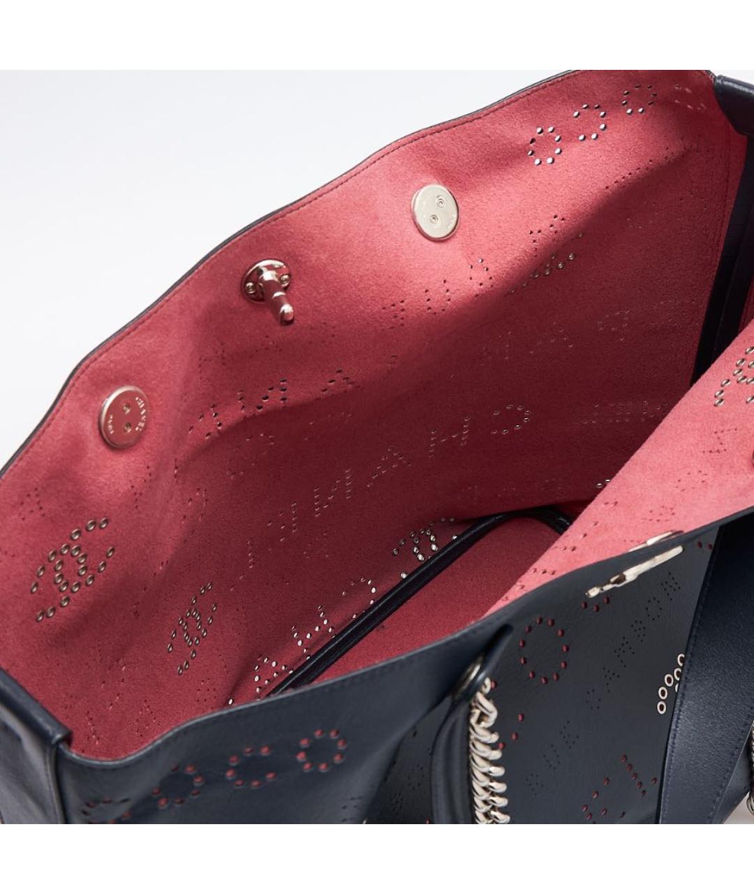 CHANEL Темно-синяя кожаная сумка тоут, фото 7