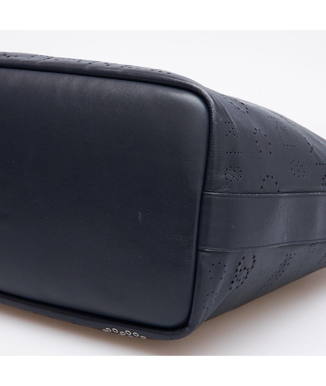 CHANEL Темно-синяя кожаная сумка тоут, фото 6