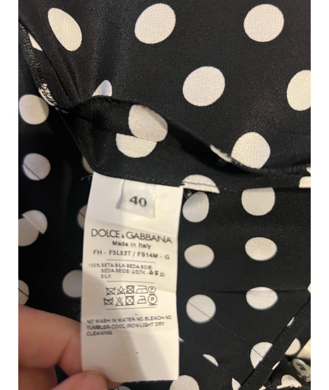 DOLCE&GABBANA Черная шелковая блузы, фото 6