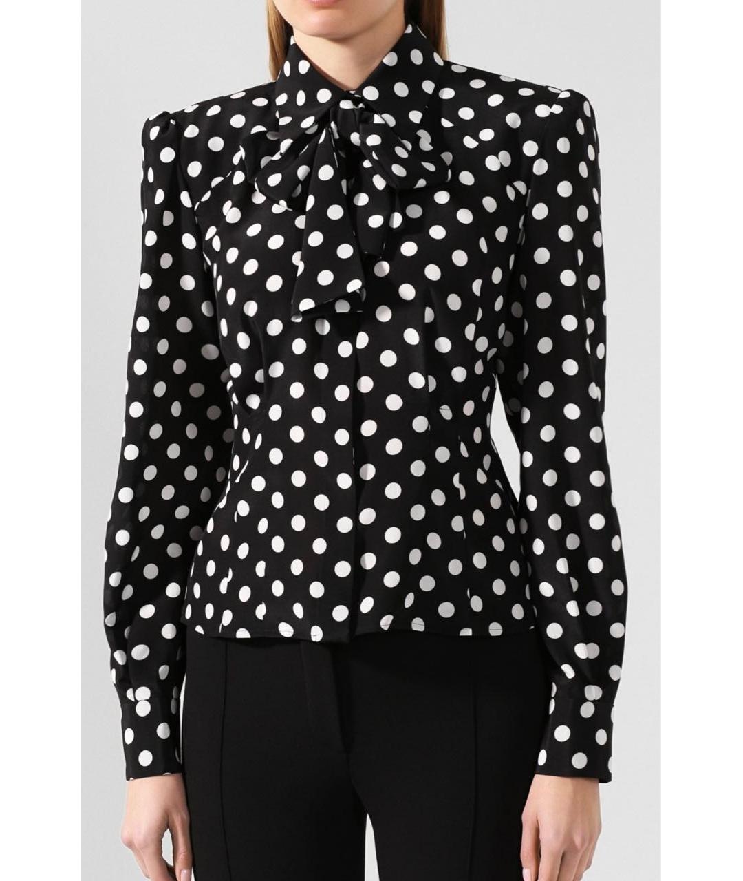 DOLCE&GABBANA Черная шелковая блузы, фото 3