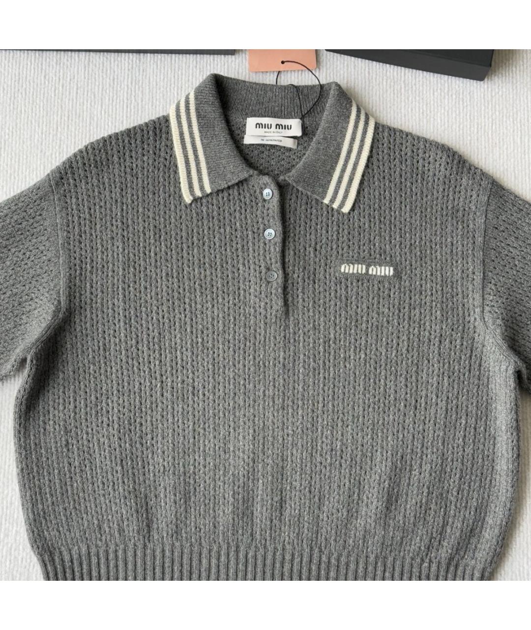 MIU MIU Серый кашемировый джемпер / свитер, фото 8