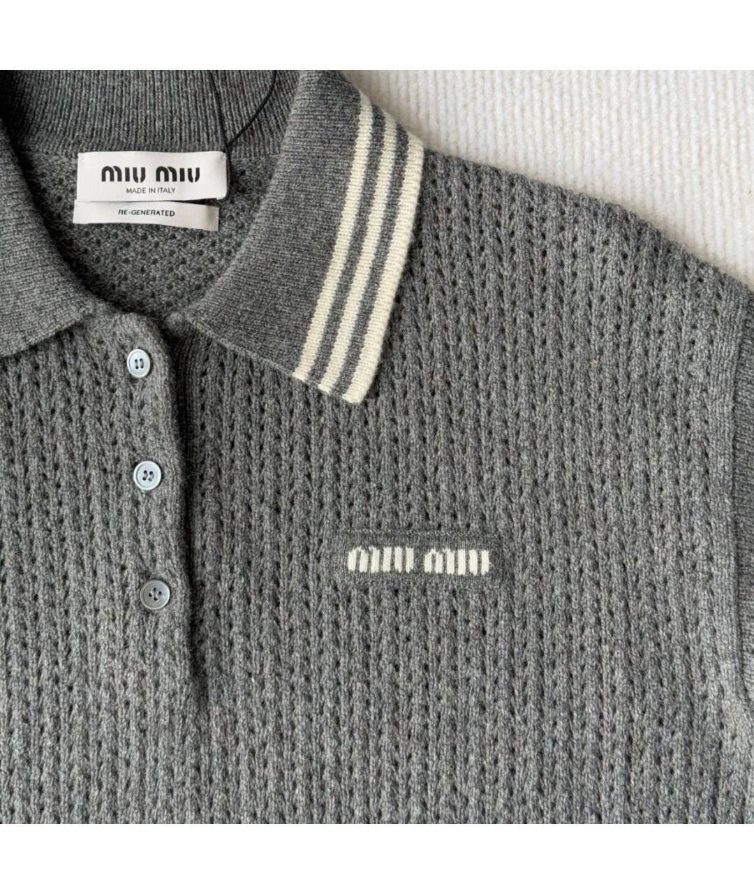MIU MIU Серый кашемировый джемпер / свитер, фото 6