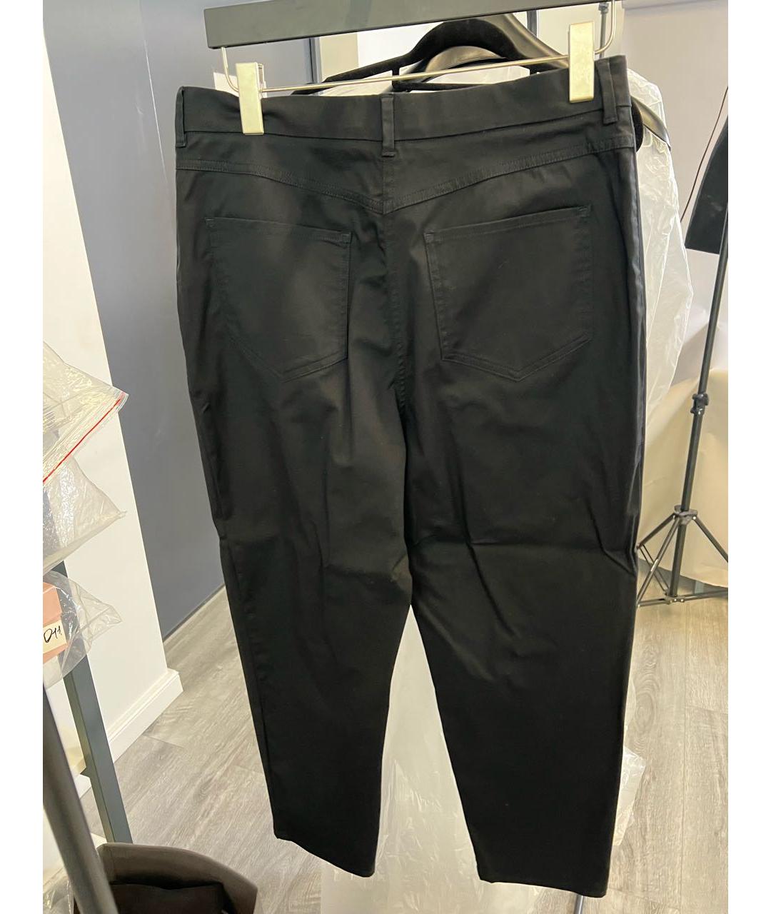 MAX MARA STUDIO Черные хлопковые брюки широкие, фото 2