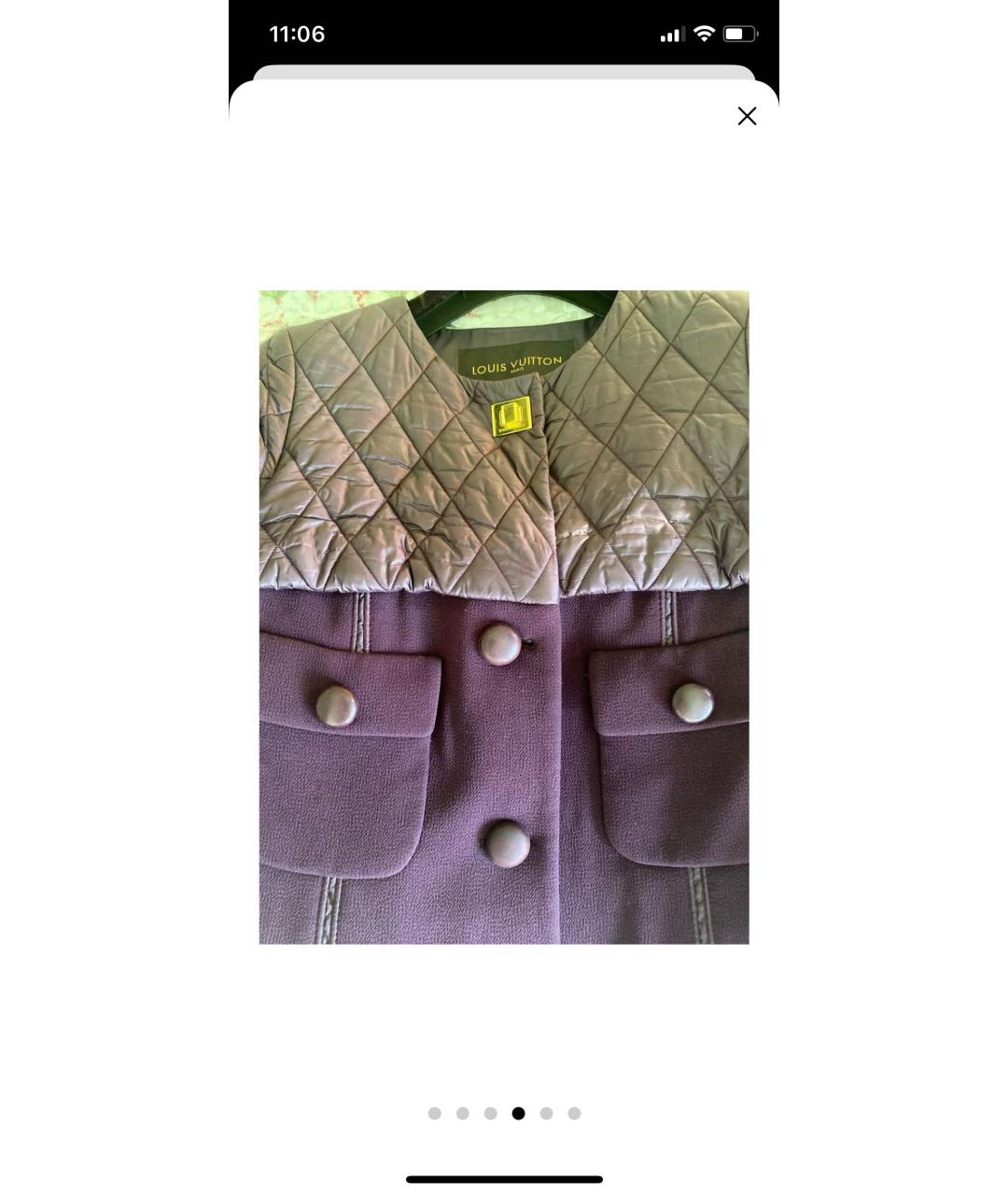 LOUIS VUITTON Фиолетовое креповое пальто, фото 4