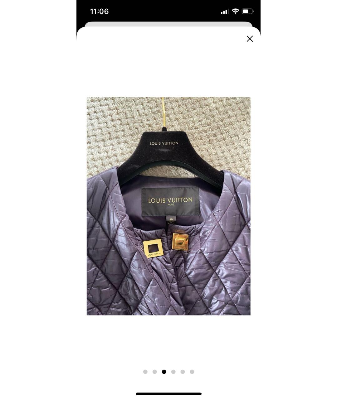 LOUIS VUITTON Фиолетовое креповое пальто, фото 3