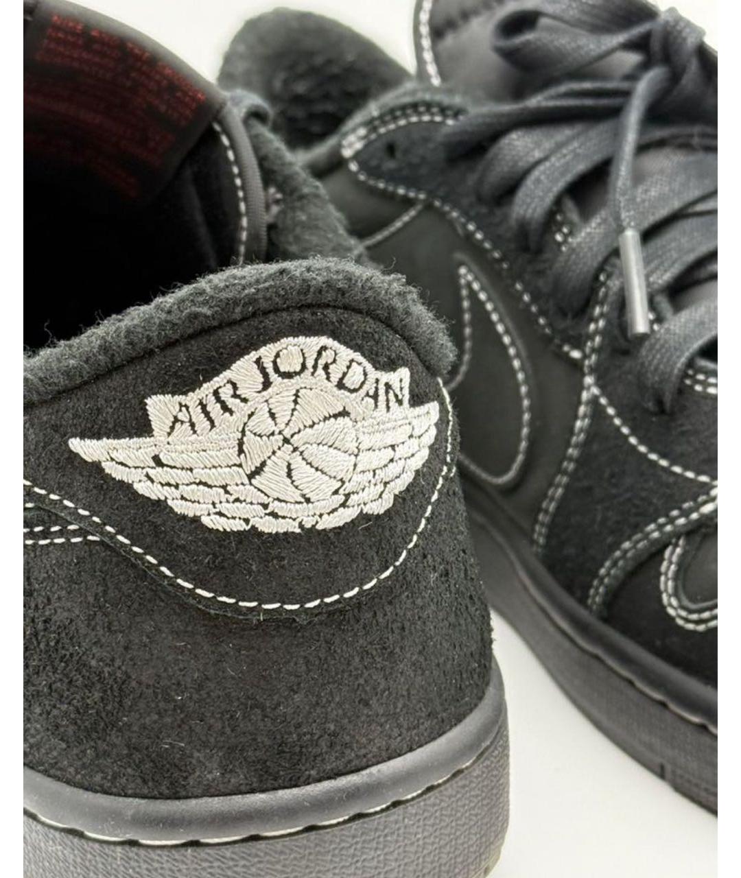 JORDAN Черные нубуковые низкие кроссовки / кеды, фото 3