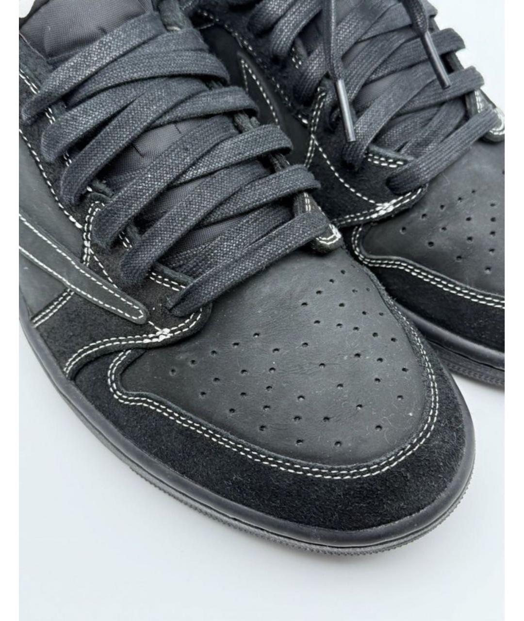 JORDAN Черные нубуковые низкие кроссовки / кеды, фото 2