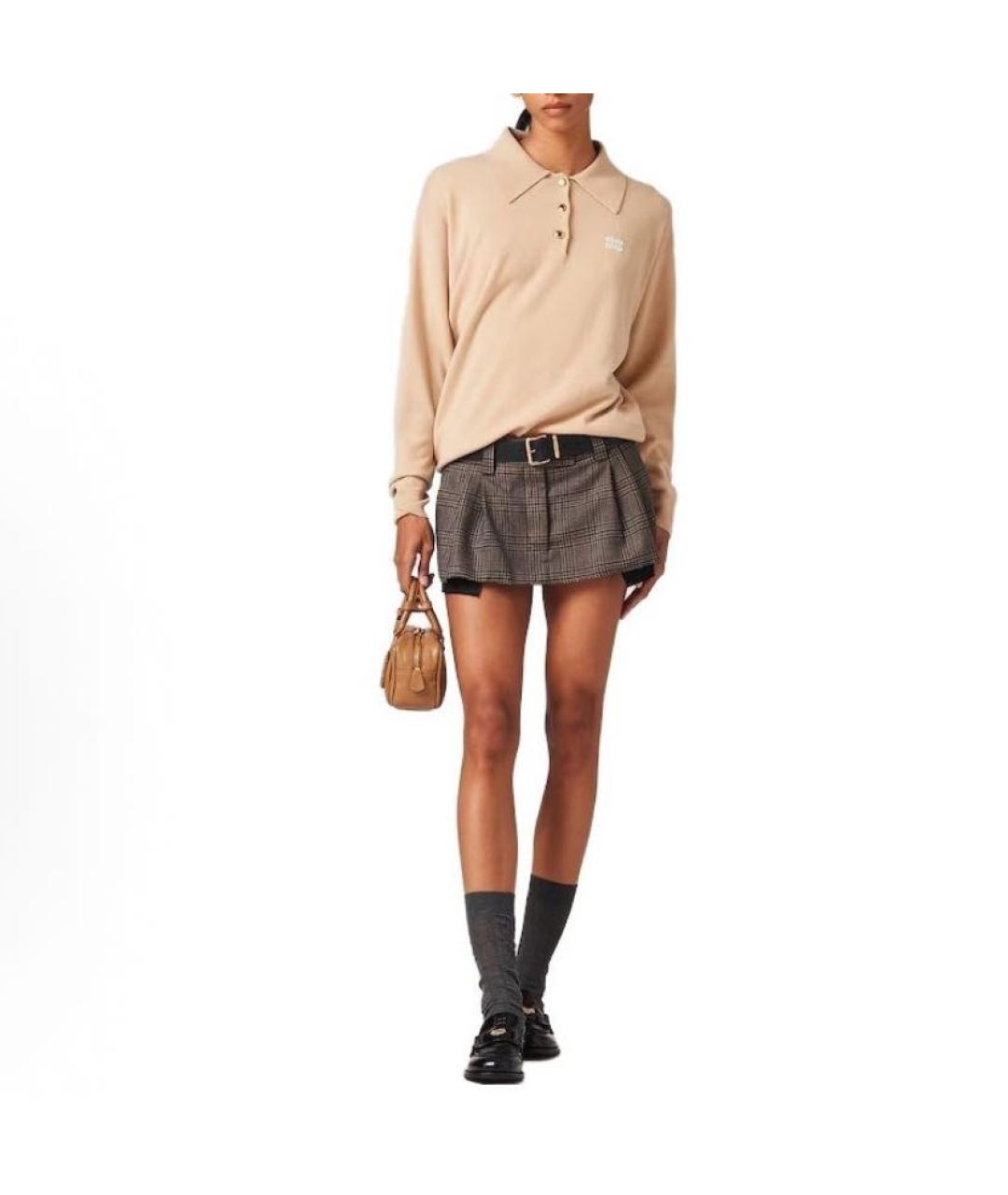 MIU MIU Бежевый кашемировый джемпер / свитер, фото 2