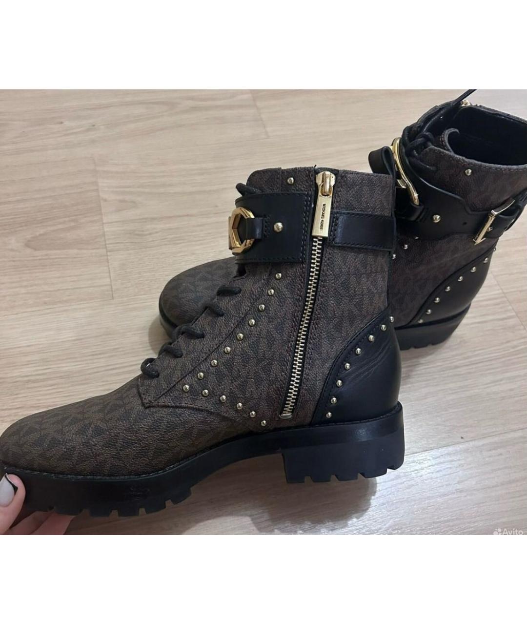 MICHAEL KORS Коричневые ботинки из искусственной кожи, фото 2