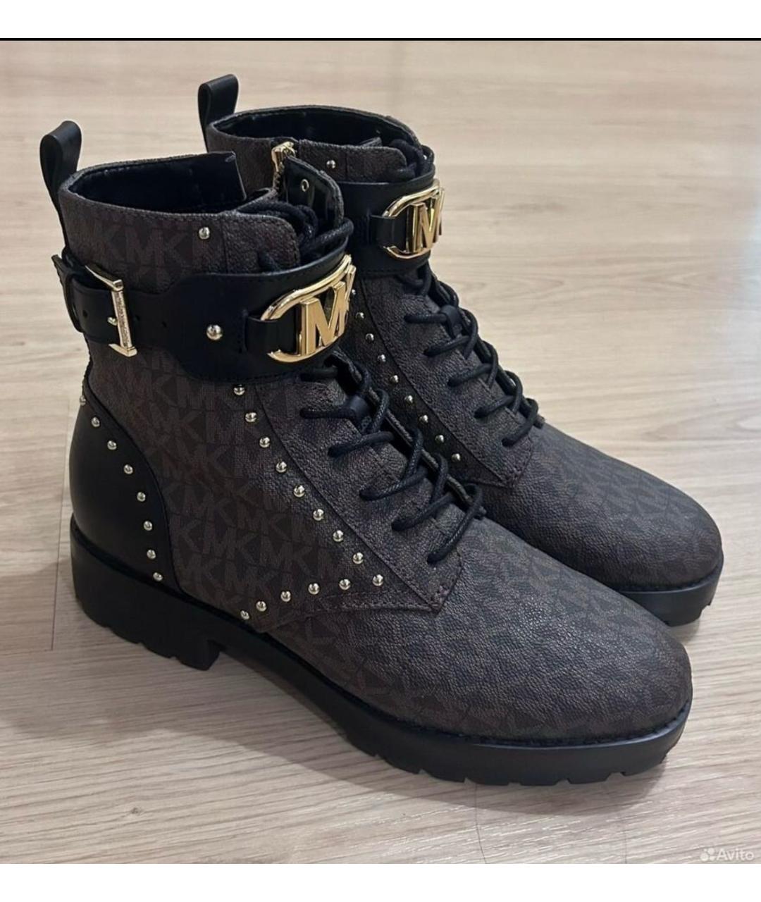 MICHAEL KORS Коричневые ботинки из искусственной кожи, фото 7