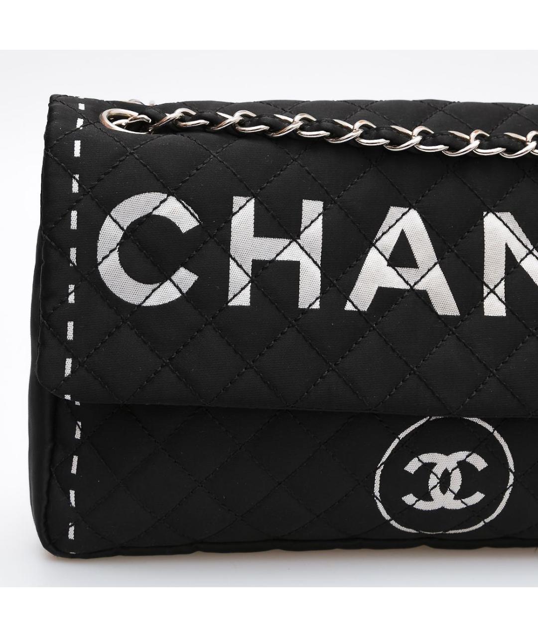 CHANEL Черная тканевая сумка через плечо, фото 5