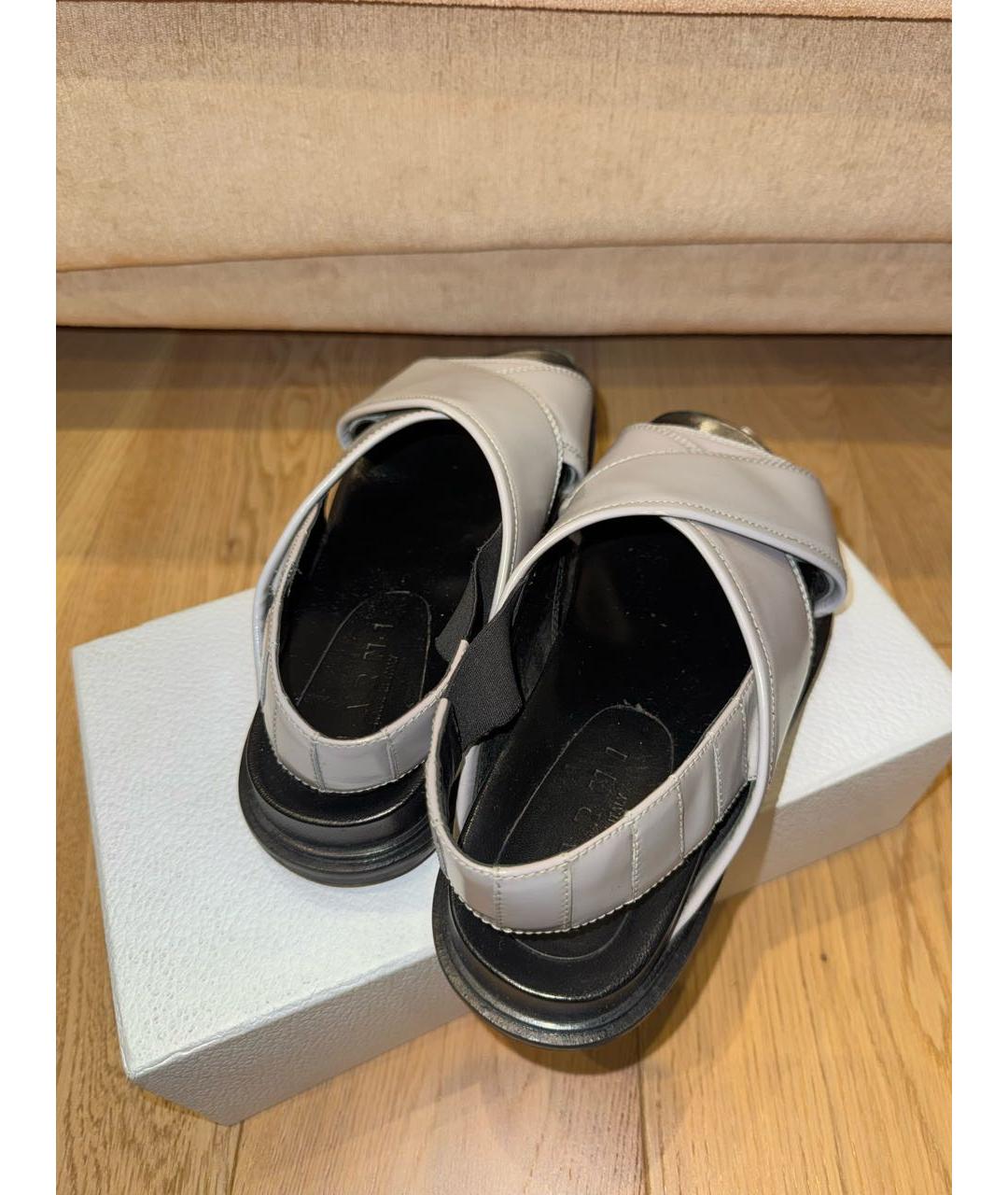 MARNI Голубые кожаные сандалии, фото 7