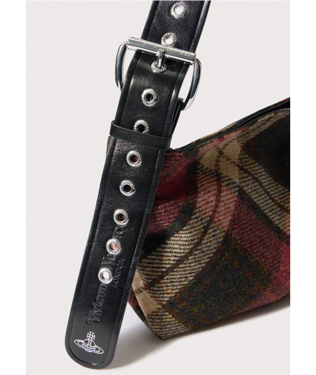 VIVIENNE WESTWOOD Бордовая тканевая сумка через плечо, фото 5