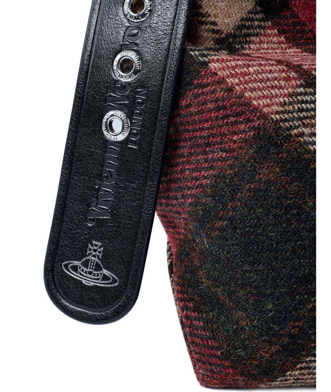 VIVIENNE WESTWOOD Бордовая тканевая сумка через плечо, фото 4