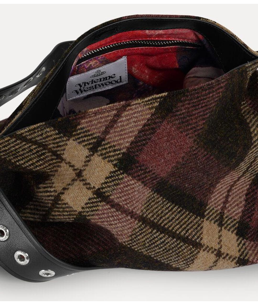 VIVIENNE WESTWOOD Бордовая тканевая сумка через плечо, фото 6