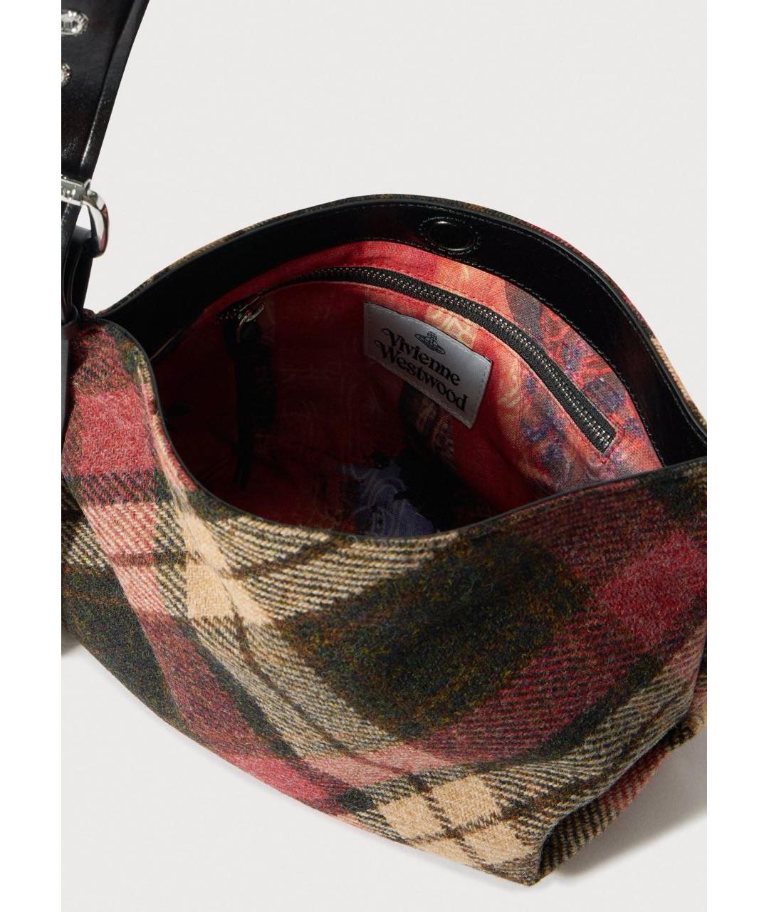 VIVIENNE WESTWOOD Бордовая тканевая сумка через плечо, фото 7