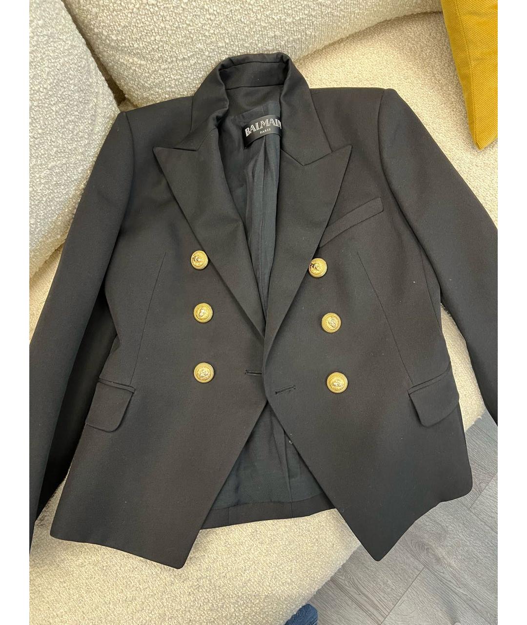 BALMAIN Черный шерстяной жакет/пиджак, фото 7