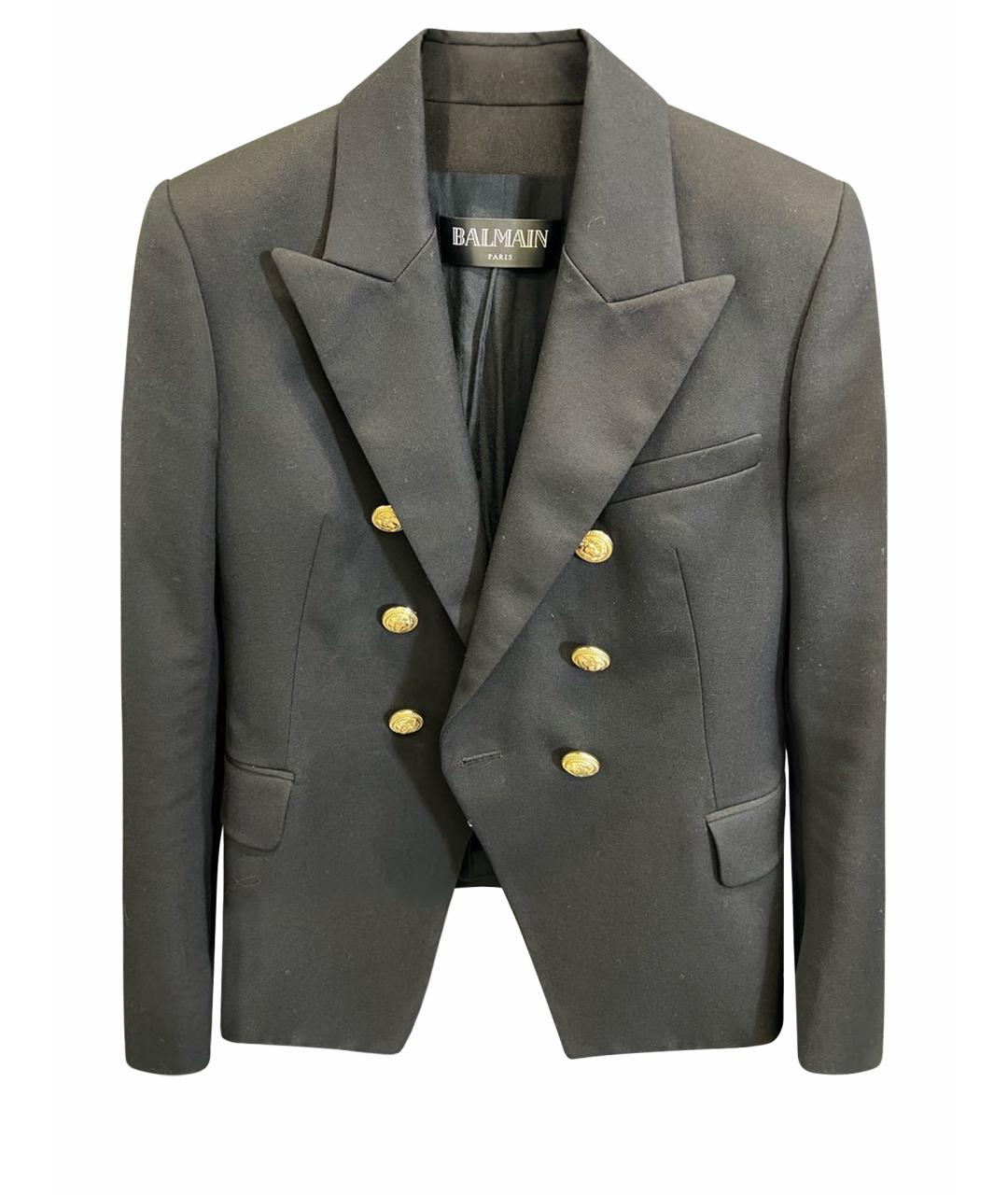 BALMAIN Черный шерстяной жакет/пиджак, фото 1