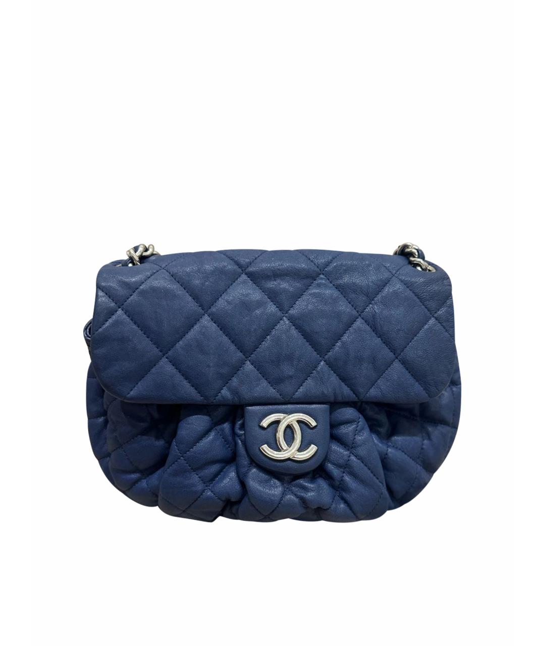 CHANEL Синяя кожаная сумка через плечо, фото 1