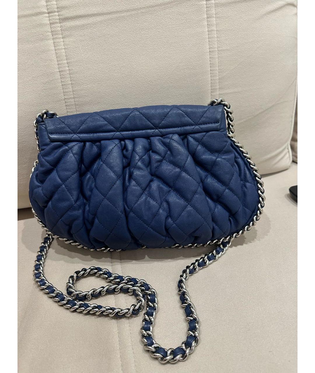 CHANEL Синяя кожаная сумка через плечо, фото 2