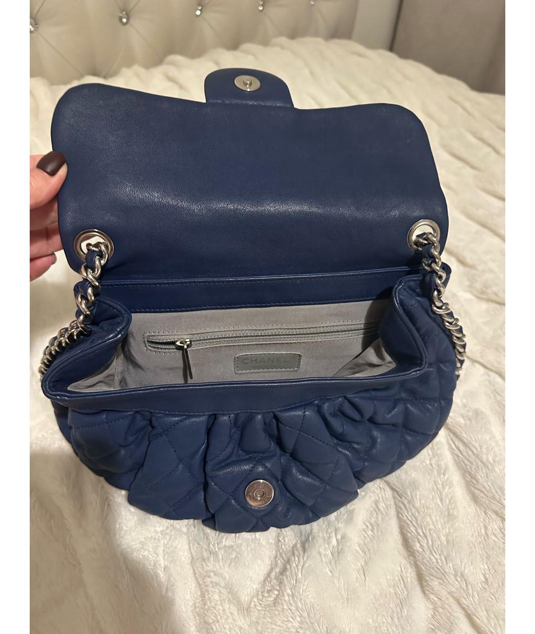 CHANEL Синяя кожаная сумка через плечо, фото 3