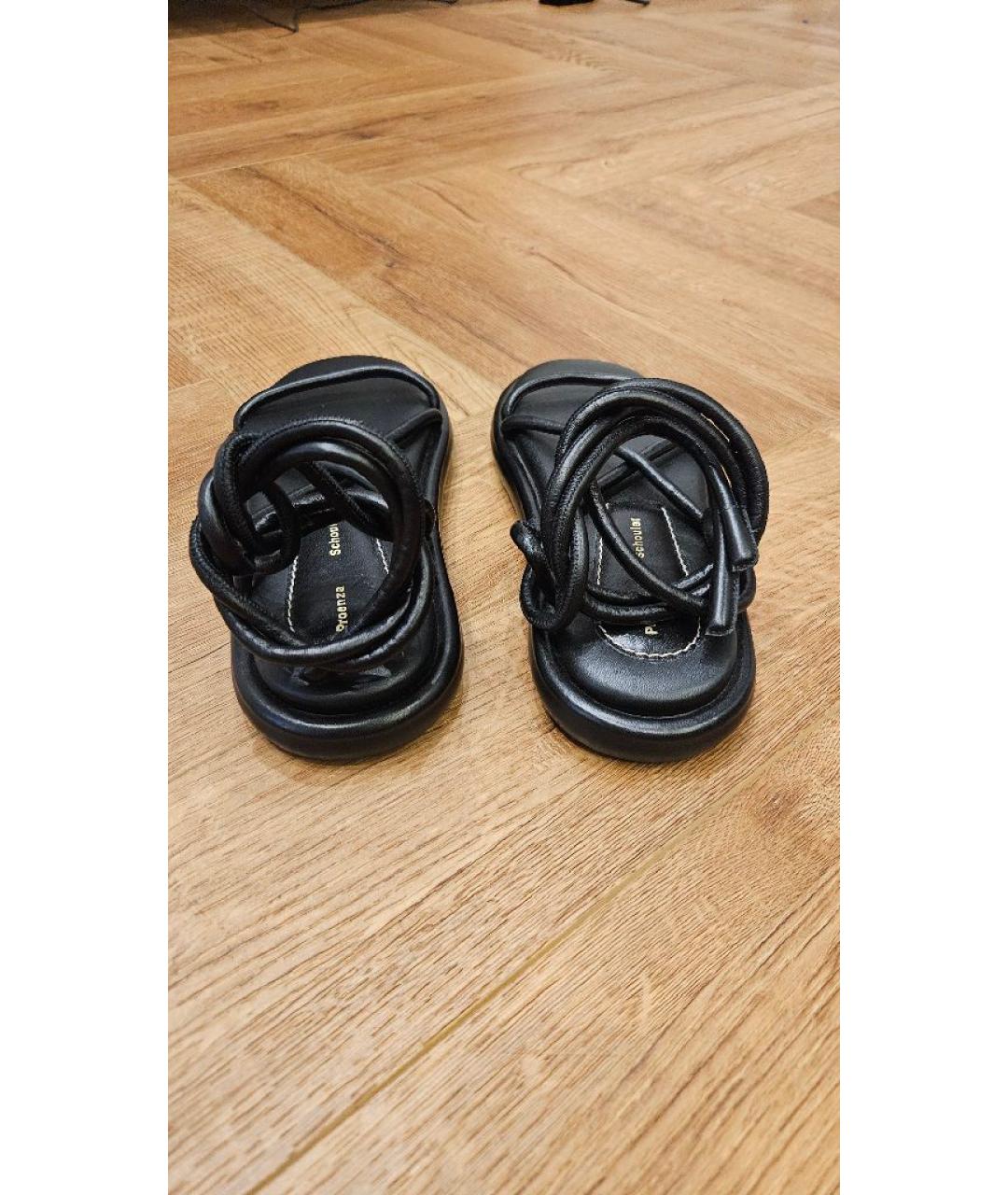 PROENZA SCHOULER Черные кожаные босоножки, фото 3