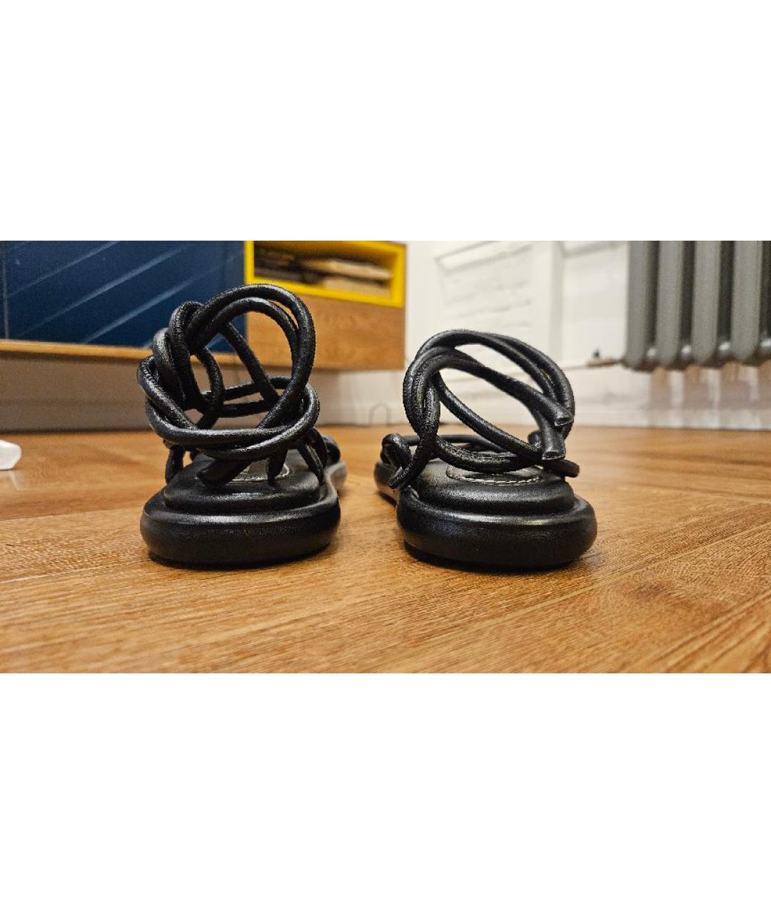 PROENZA SCHOULER Черные кожаные босоножки, фото 4