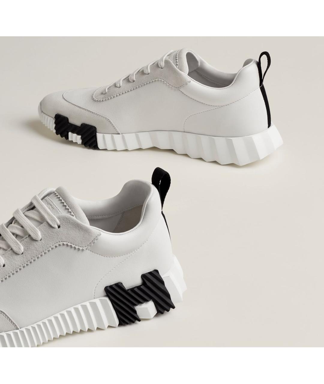 HERMES Белые кожаные низкие кроссовки / кеды, фото 3