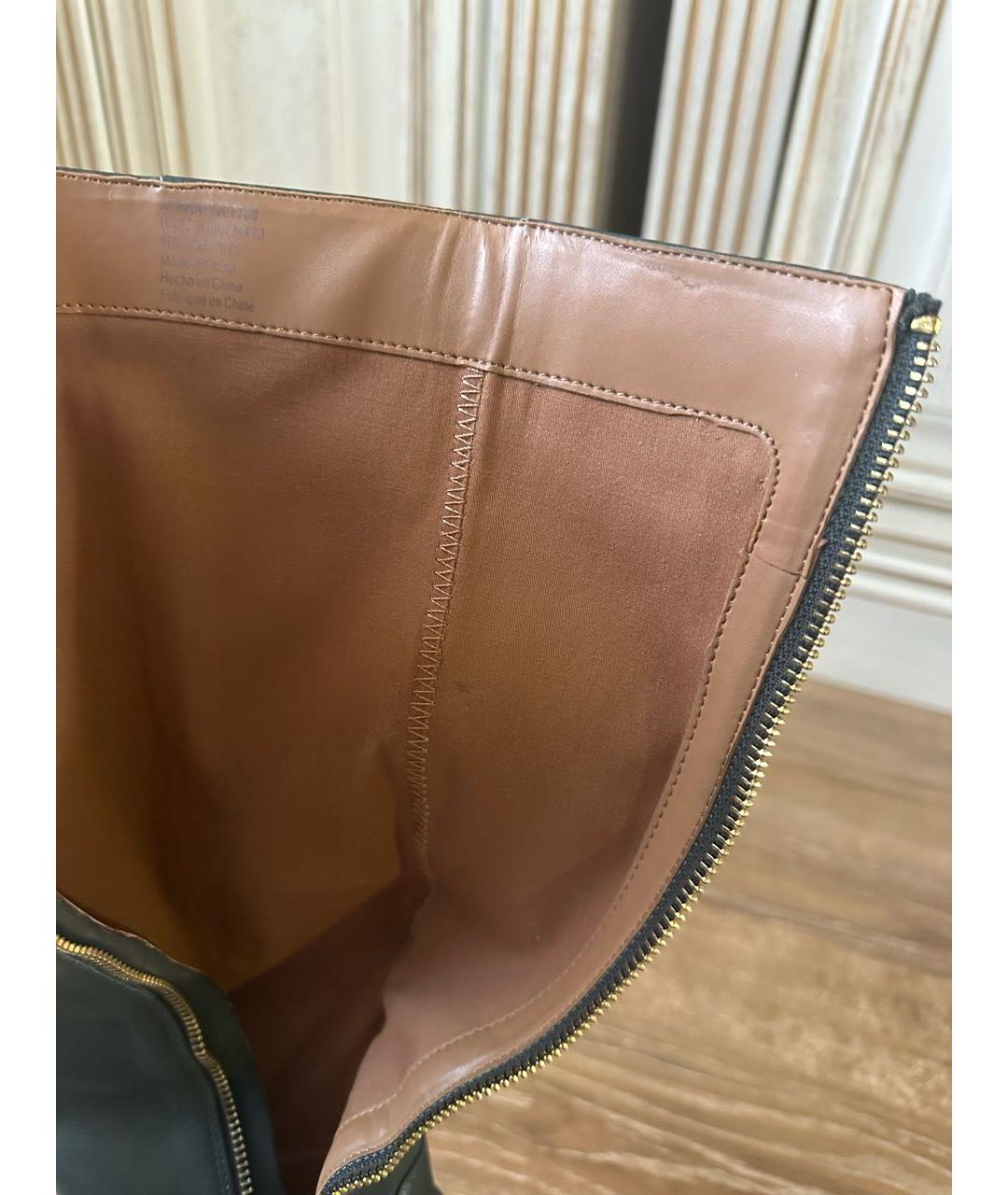 CALVIN KLEIN Зеленые кожаные сапоги, фото 6