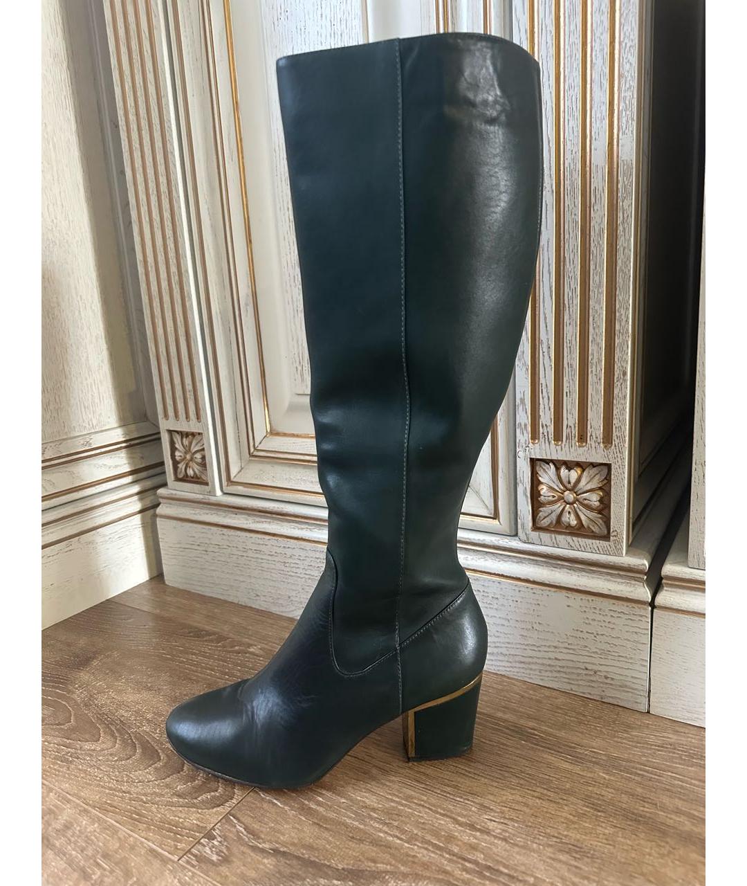 CALVIN KLEIN Зеленые кожаные сапоги, фото 8
