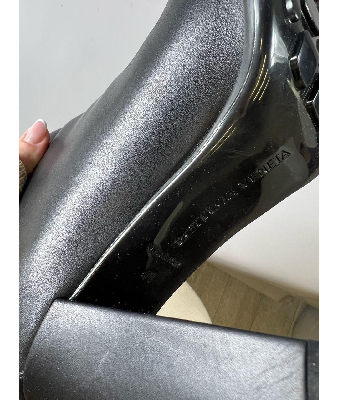 BOTTEGA VENETA Черные кожаные ботильоны, фото 7