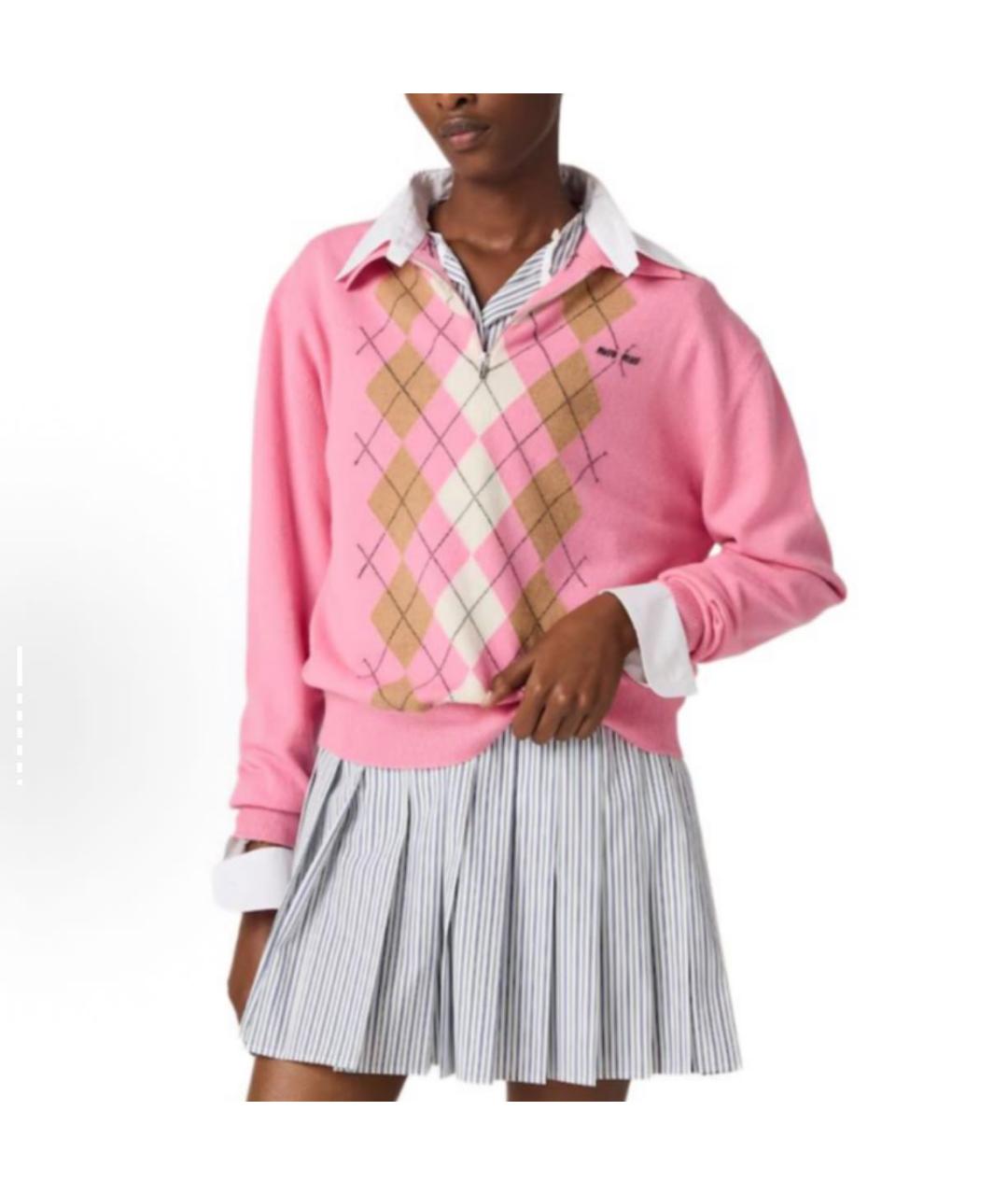 MIU MIU Розовый кашемировый джемпер / свитер, фото 2