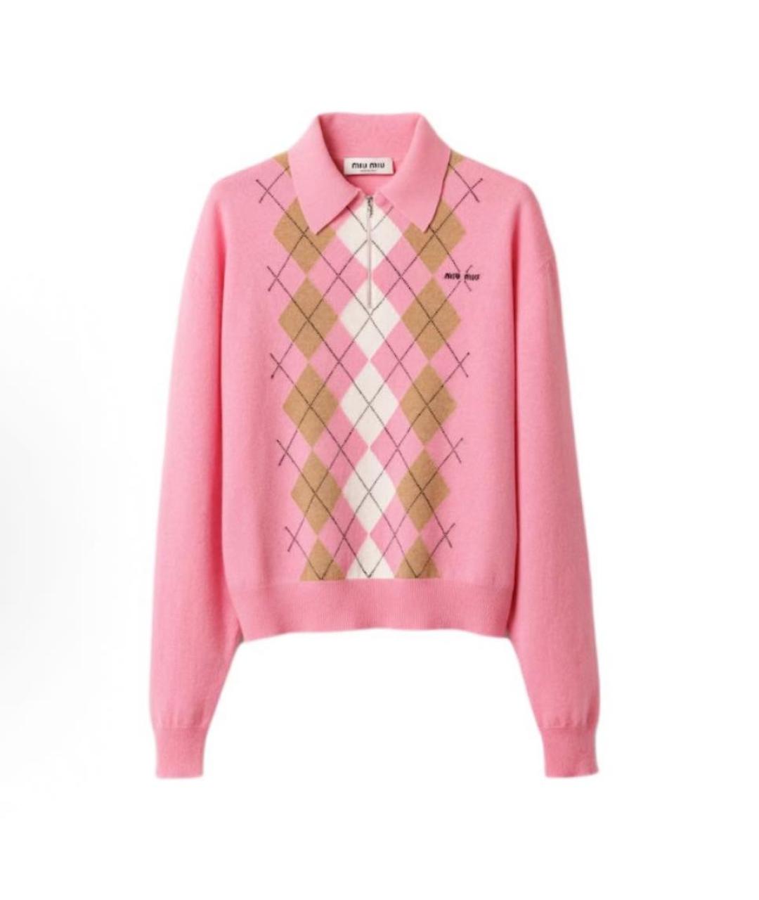 MIU MIU Розовый кашемировый джемпер / свитер, фото 8