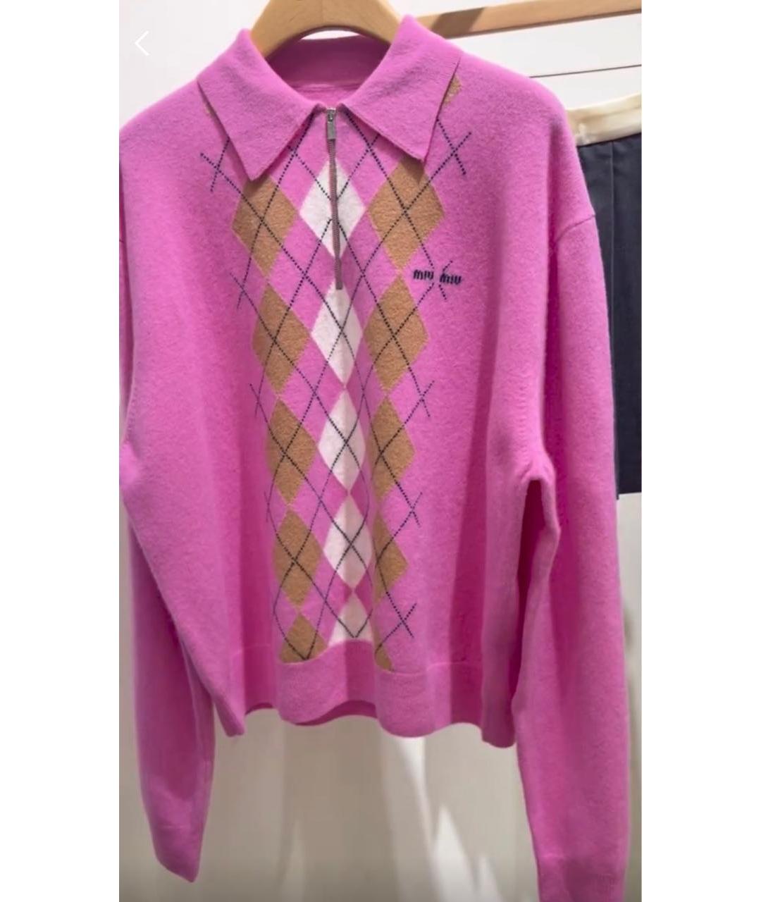 MIU MIU Розовый кашемировый джемпер / свитер, фото 7