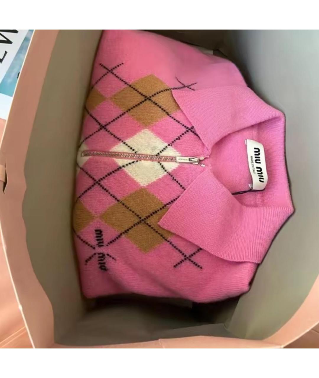 MIU MIU Розовый кашемировый джемпер / свитер, фото 6