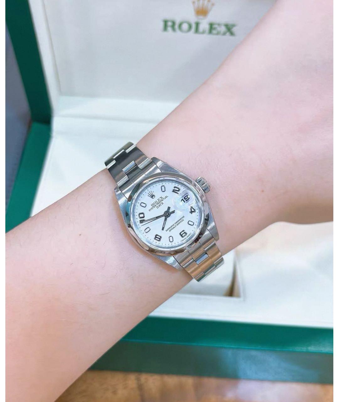 ROLEX Белые металлические часы, фото 7