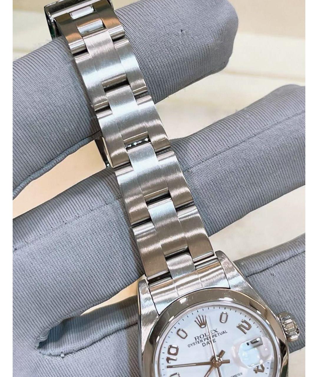 ROLEX Белые металлические часы, фото 6